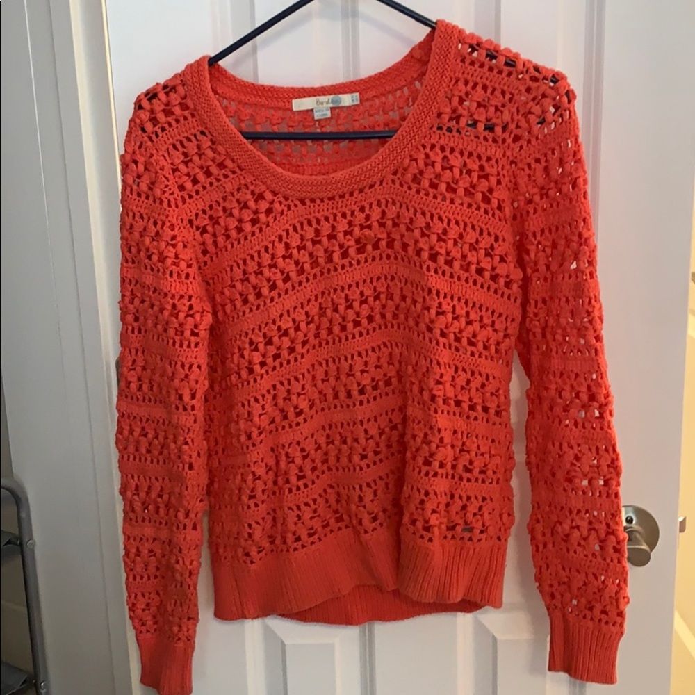 Boden Coral size 6 Loose Weave Sweater